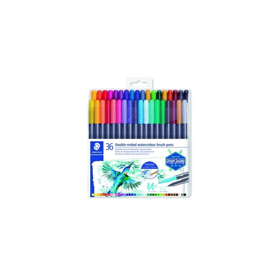 ROTULADOR FIBRA STAEDTLER 3001 DESIGN JOURNEY DOBLE PUNTA ESTUCHE de 36