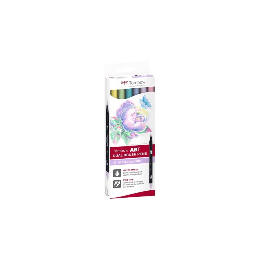 ROTULADOR TOMBOW DOBLE PUNTA PINCEL ESTUCHE DE 6 (Caja carton)