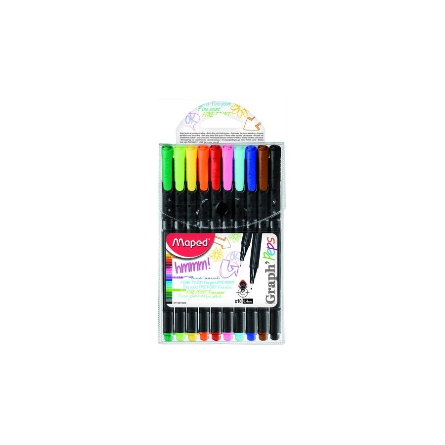 ROTULADOR FIBRA MAPED GRAPH PEPS ESTUCHE de 10