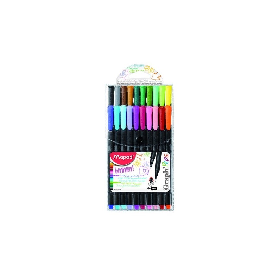 ROTULADOR FIBRA MAPED GRAPH PEPS ESTUCHE de 20