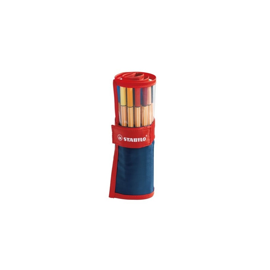 ROTULADOR FIBRA STABILO POINT 88 ESTUCHE de 25 ROLLERSET