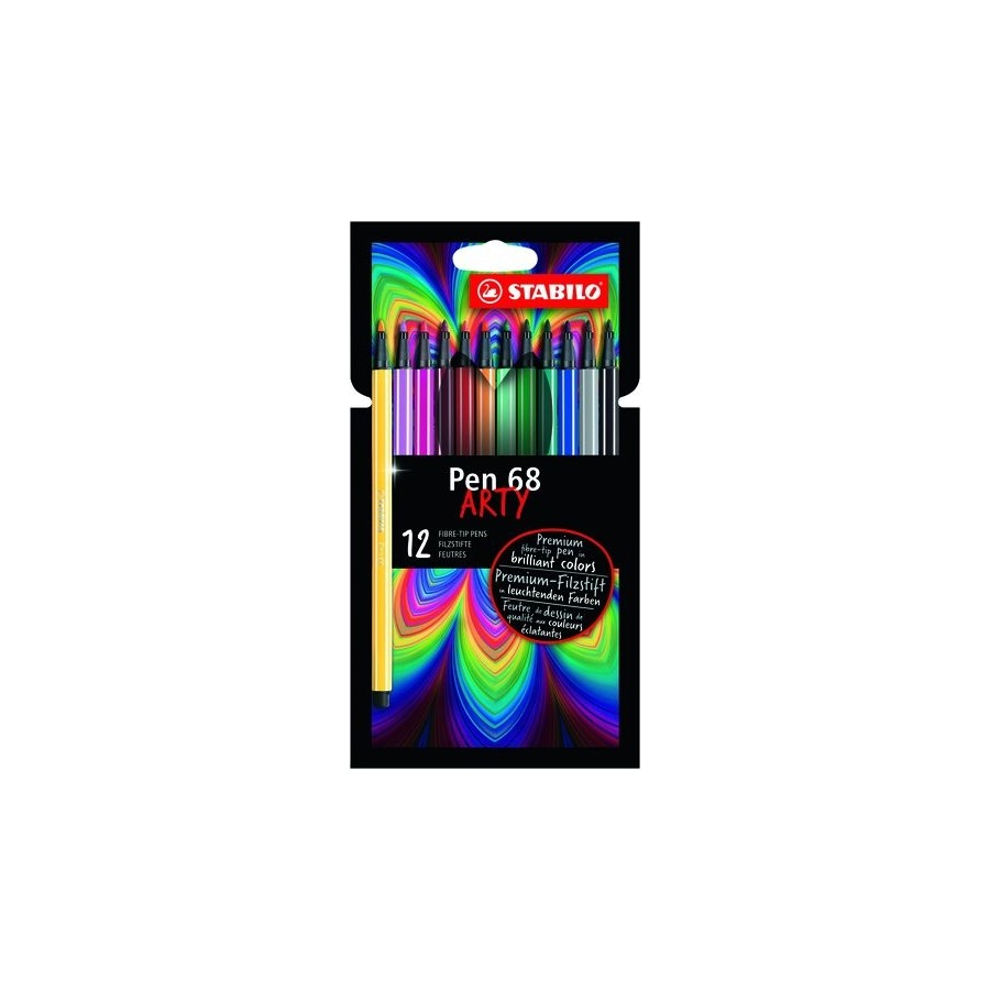 ROTULADOR FIBRA STABILO PEN 68 ARTY LINE CAJA CARTON de 12