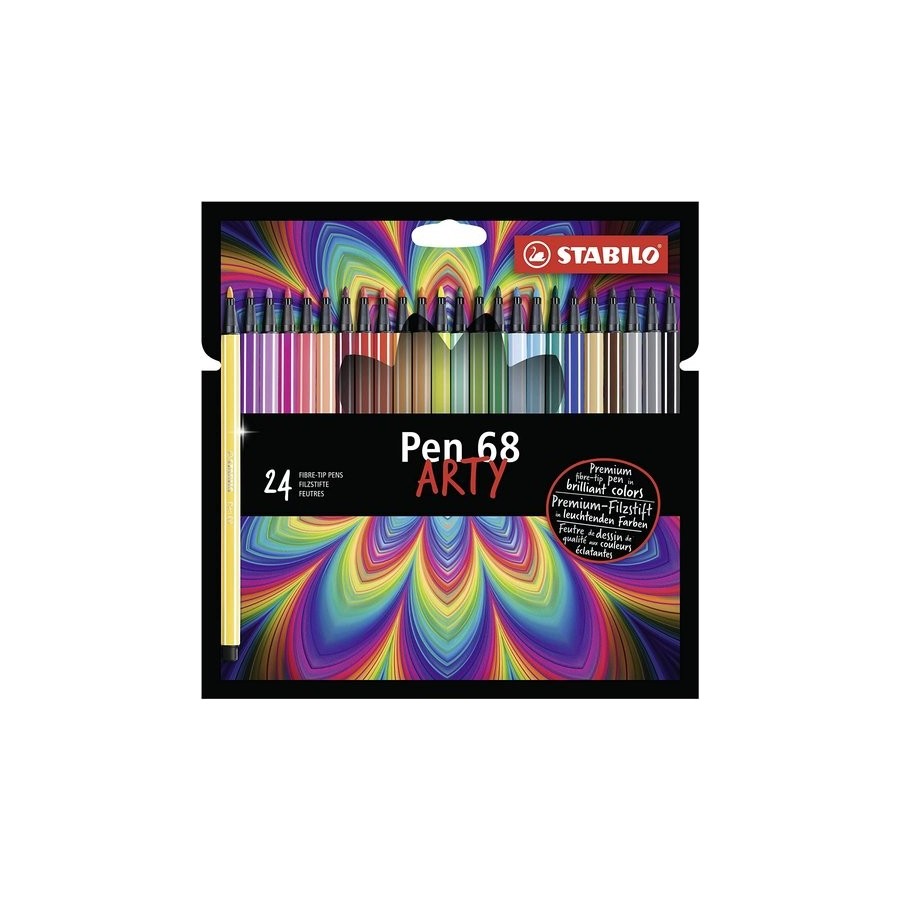 ROTULADOR FIBRA STABILO PEN 68 ARTY LINE CAJA CARTON de 24