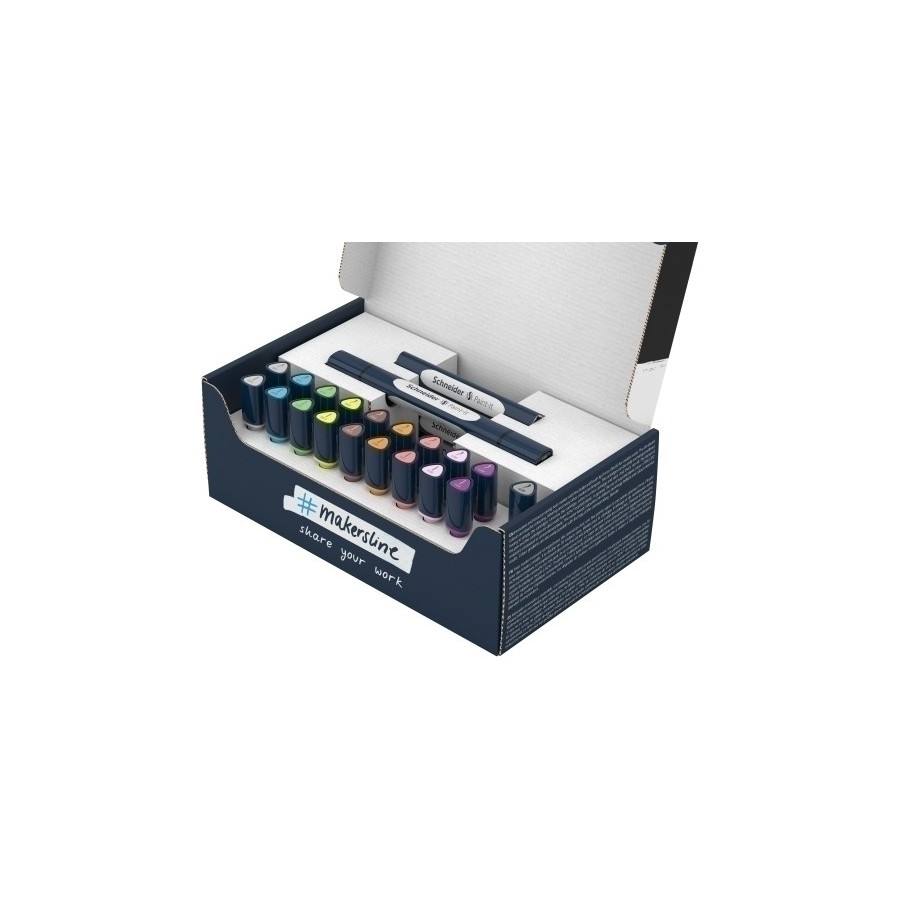 ROTULADOR FIBRA SCHNEIDER TWINMARKER PAINT-IT 040 SURT. CAJA DE 52 PIEZAS