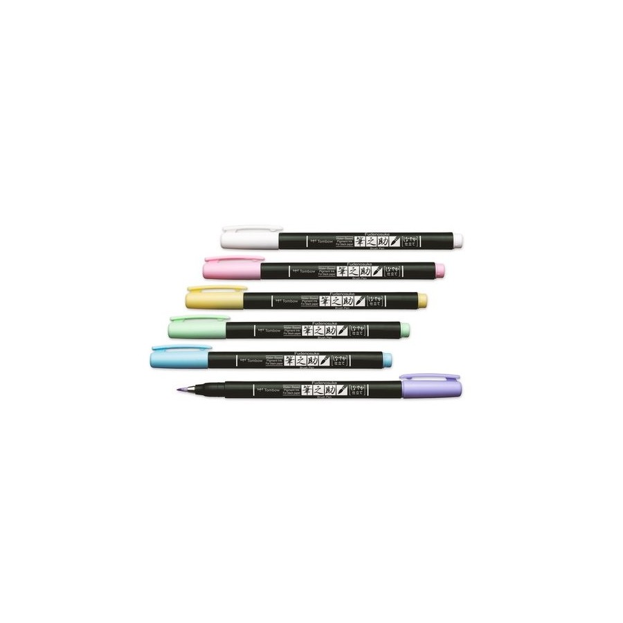 ROTULADOR TOMBOW CALIGRAFIA FUDENOSUKE PUNTA PINCEL PACK DE 6