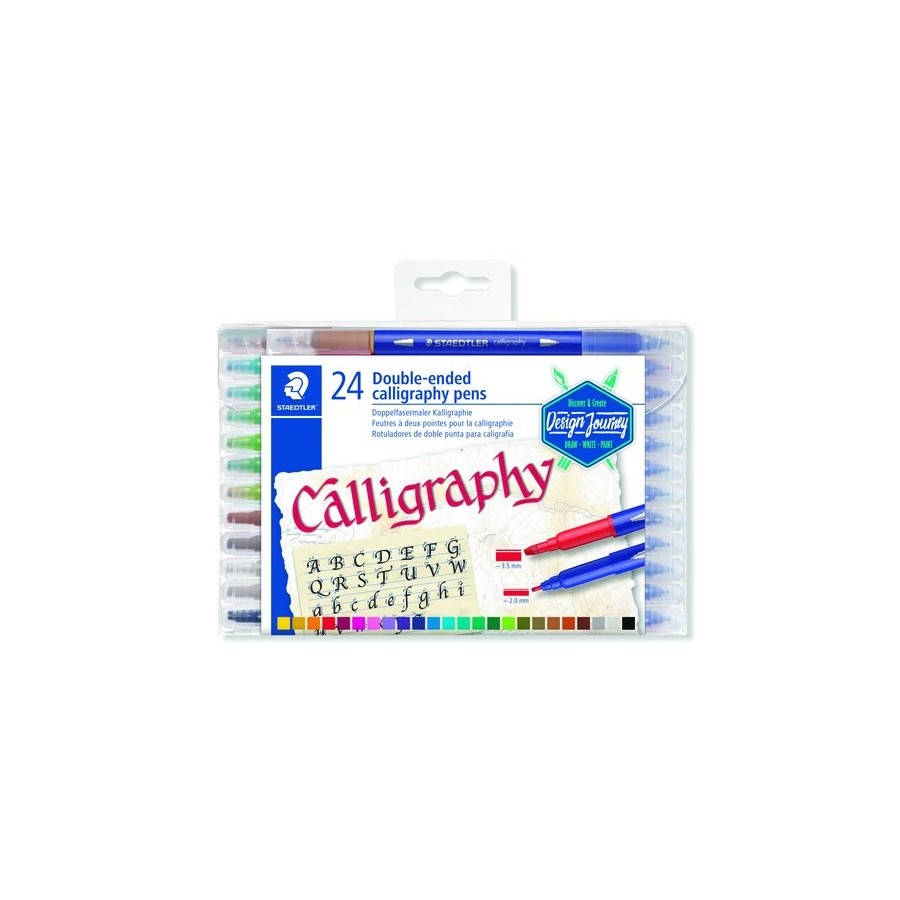 ROTULADOR FIBRA STAEDTLER 3005 DESIGN JOURNEY DOBLE PUNTA CALIGRAFIA ESTUCHE de 24