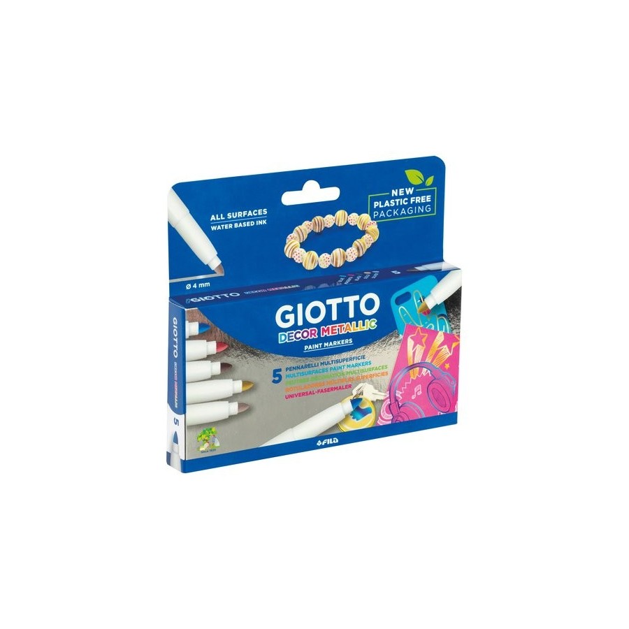 ROTULADOR FIBRA GIOTTO DECOR METAL ESTUCHE de 5