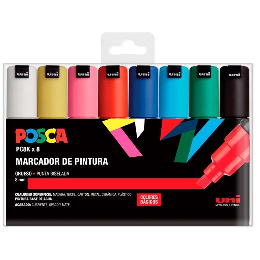 MARCADOR T.OPACA NO PERM. UNI POSCA  8,0 (PC-8K) BOLSA de 8