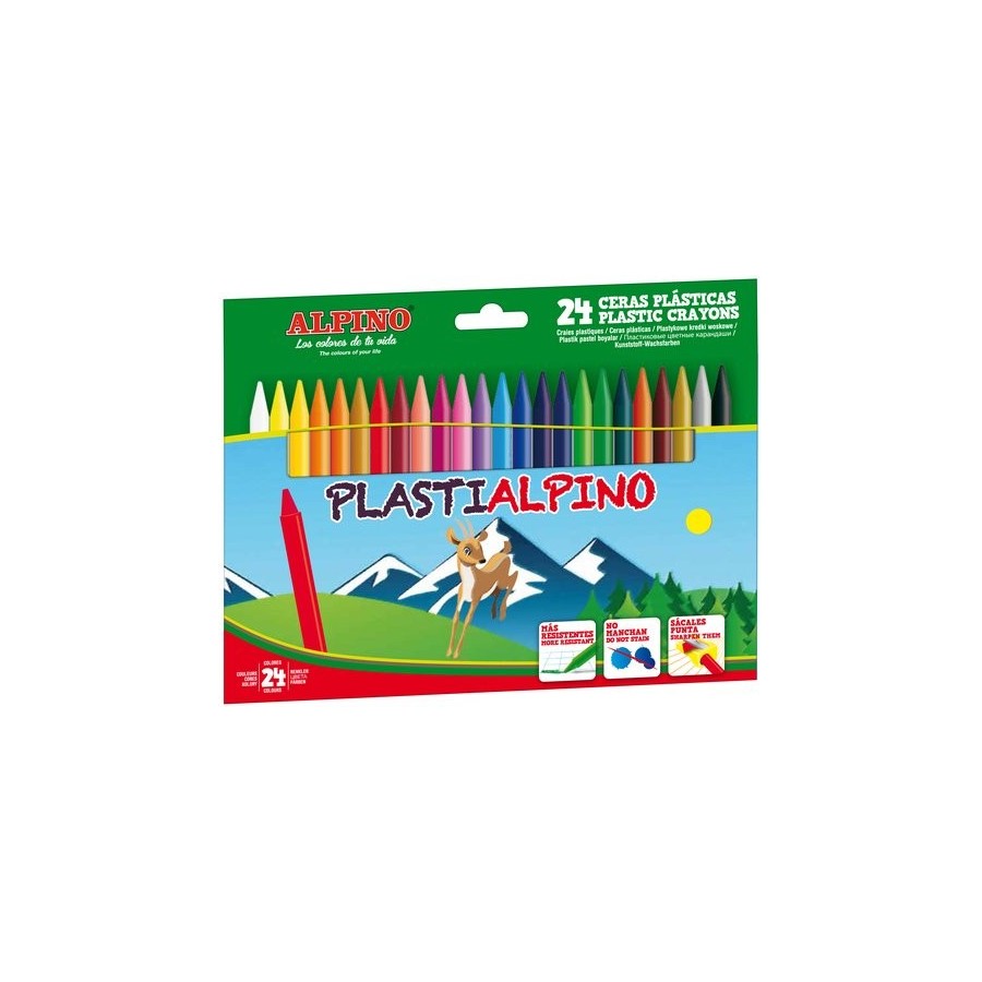 CERAS ALPINO PLASTIALPINO ESTUCHE de 24 SURTIDO