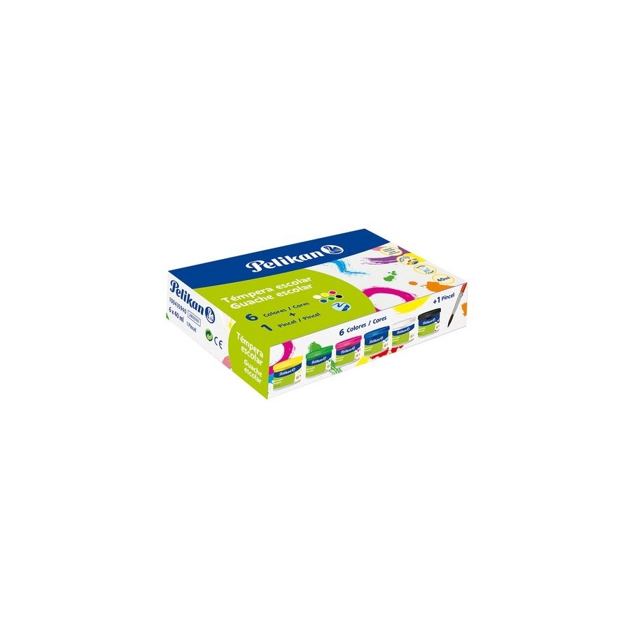 TEMPERA PELIKAN 40 ml (bote) 742/40S ESTUCHE de 6 + pincel (24005197)