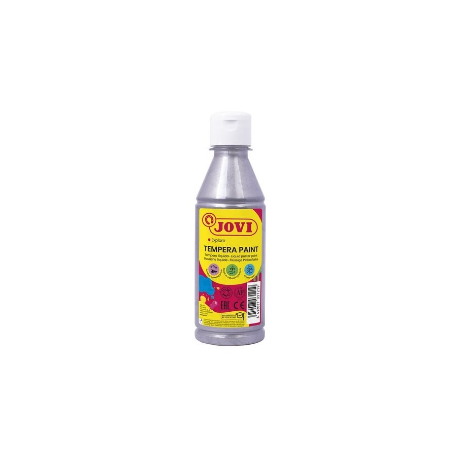 TEMPERA JOVI LIQUIDA  250 ml (botella) PLATA METALIZADO