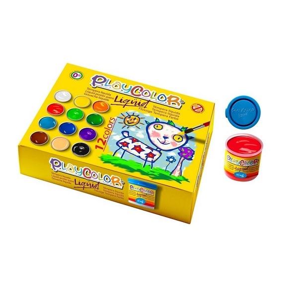 TEMPERA PLAYCOLOR LIQUID 40 ml (bote) ESTUCHE de  12