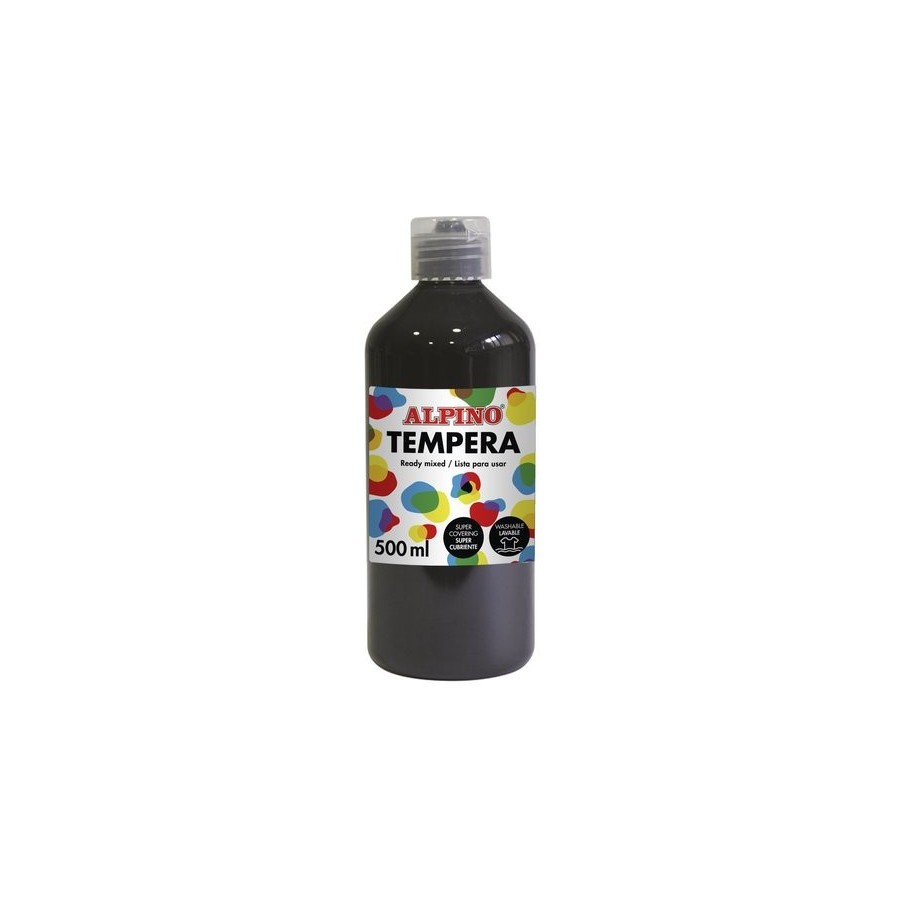 TEMPERA ALPINO LIQUIDA  500 ml (botella) NEGRO