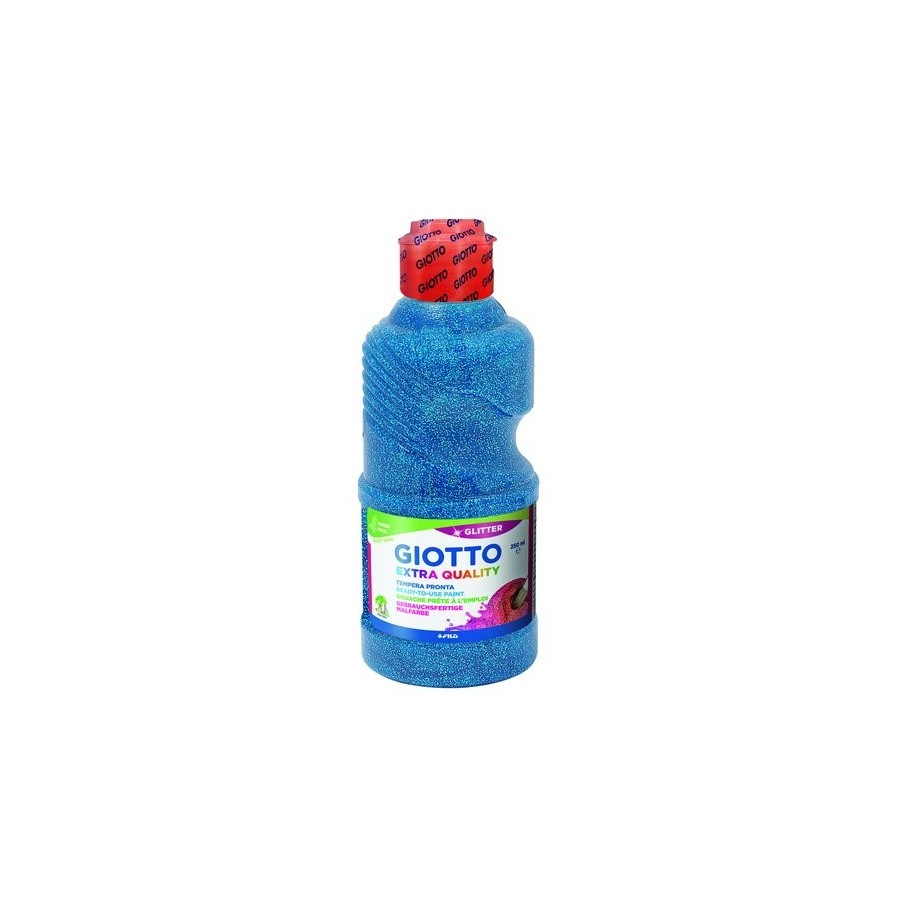 TEMPERA GIOTTO LIQUIDA GLITTER 250 ml (botella) AZUL CYAN