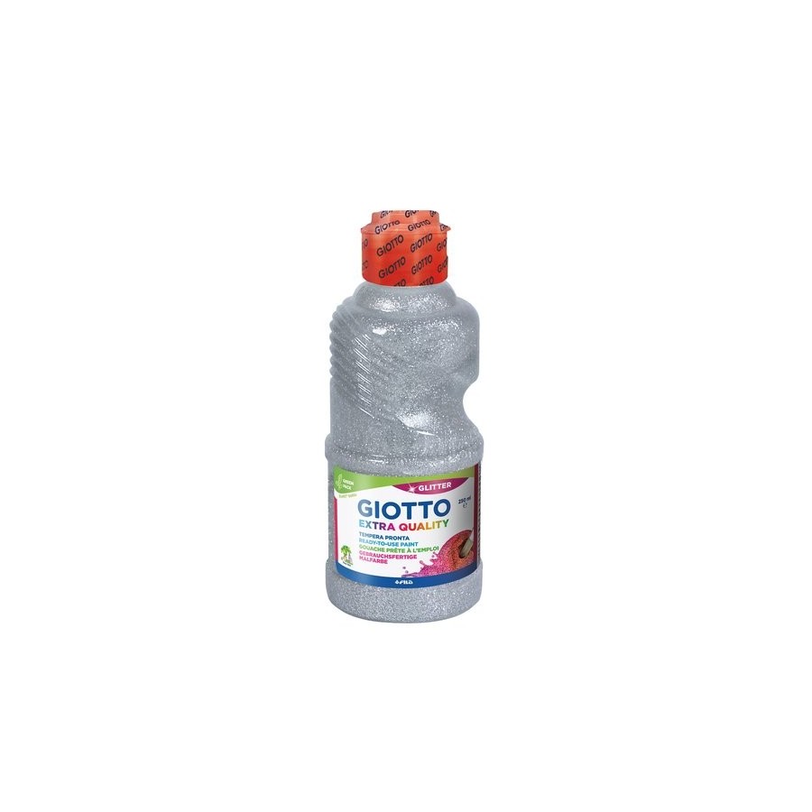 TEMPERA GIOTTO LIQUIDA GLITTER 250 ml (botella) PLATA