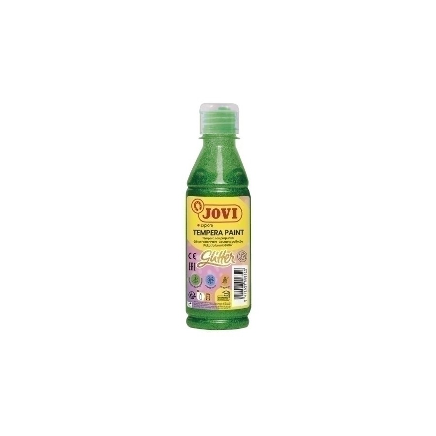 TEMPERA JOVI LIQUIDA GLITTER 250 ml (botella) VERDE
