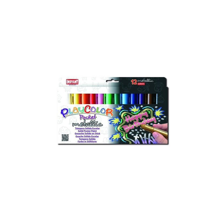 TEMPERA SOLIDA PLAYCOLOR METALLIC POCKET 5Gr. ESTUCHE de 12 COLORES