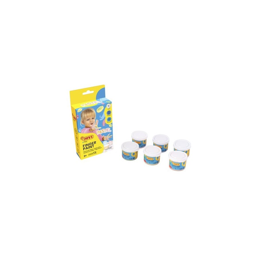 PINTURA de DEDOS JOVI 35 ml (bote)  ESTUCHE de 6 PASTEL