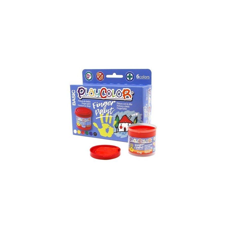 PINTURA de DEDOS PLAYCOLOR BASIC 40 ml (bote)  ESTUCHE de 6