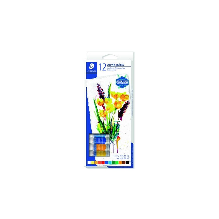 PINTURA ACRILICA STAEDTLER 8500 12 ml (tubo) ESTUCHE de 12
