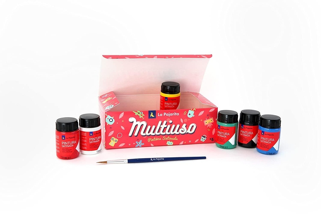 PINTURA LATEX LA PAJARITA 35 ml (bote)  ESTUCHE de 6