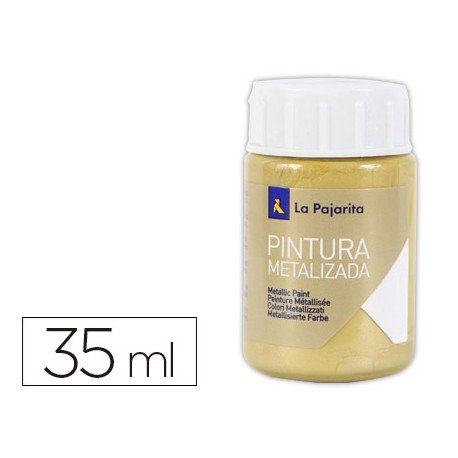 PINTURA LATEX LA PAJARITA METALIZADA 35 ml (bote) ORO RICO ME-03