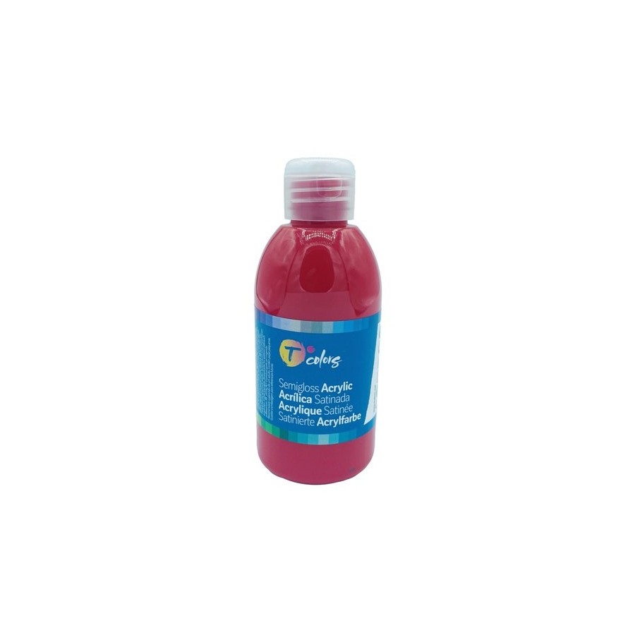 PINTURA ACRILICA TCOLORS 250 ml (botella) ROJO