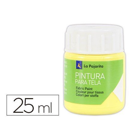 PINTURA para TELA LA PAJARITA 25 ml (bote) AMARILLO CLARO T-05
