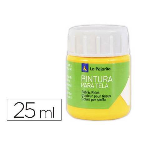 PINTURA para TELA LA PAJARITA 25 ml (bote) AMARILLO REAL T-12