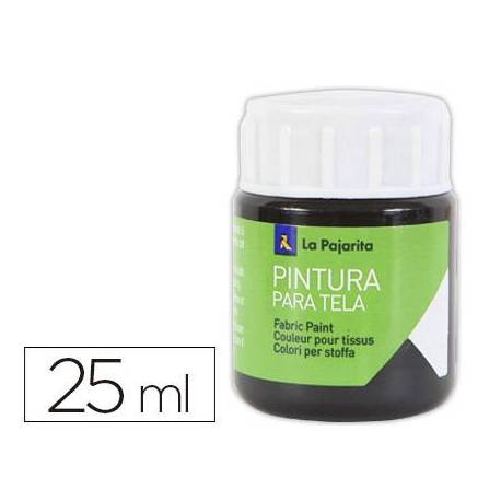 PINTURA para TELA LA PAJARITA 25 ml (bote) NEGRO T-02