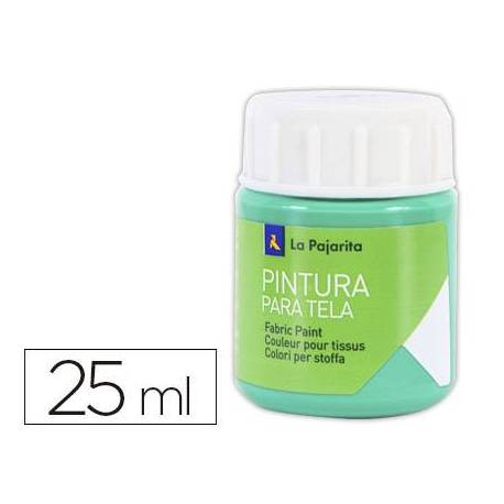 PINTURA para TELA LA PAJARITA 25 ml (bote) VERDE ESMERALDA T-09
