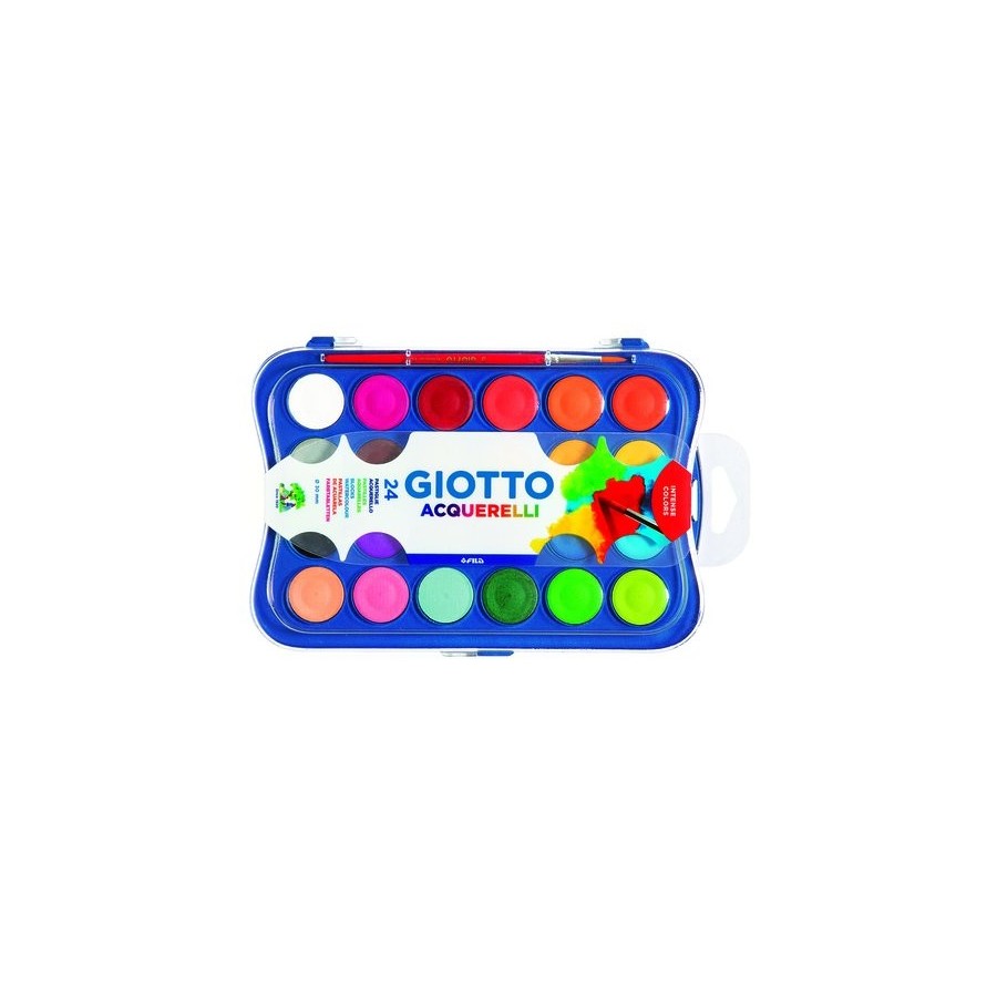 ACUARELAS GIOTTO  30 mm ESTUCHE 24 + PINCEL Nº 3