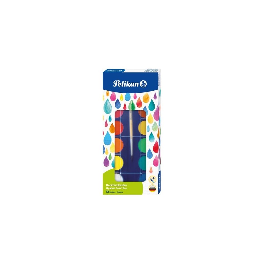 ACUARELAS PELIKAN F355/12 ESCOLAR ESTUCHE de 12 con pincel (721324)