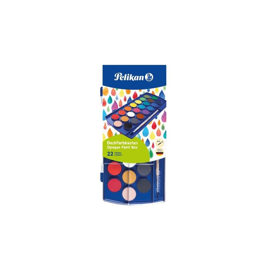 ACUARELAS PELIKAN F455/22 ESCOLAR ESTUCHE de 22 con pincel (721670)