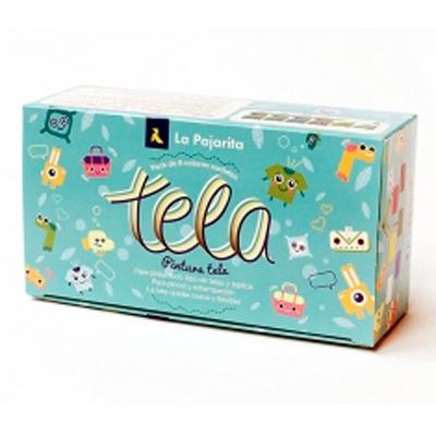 PINTURA para TELA LA PAJARITA 25 ml (bote)  ESTUCHE de 6
