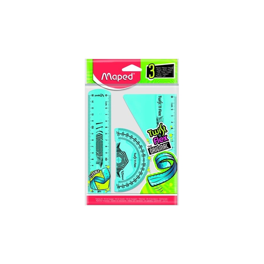 KIT 3 REGLAS TWIST & FLEX IRROMPIBLE MAPED