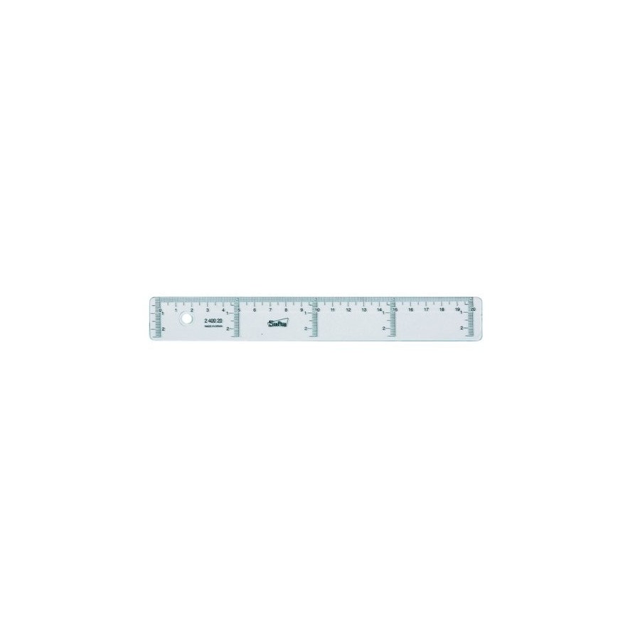 REGLA CRISTAL SAFTA 20 CENTIMETROS