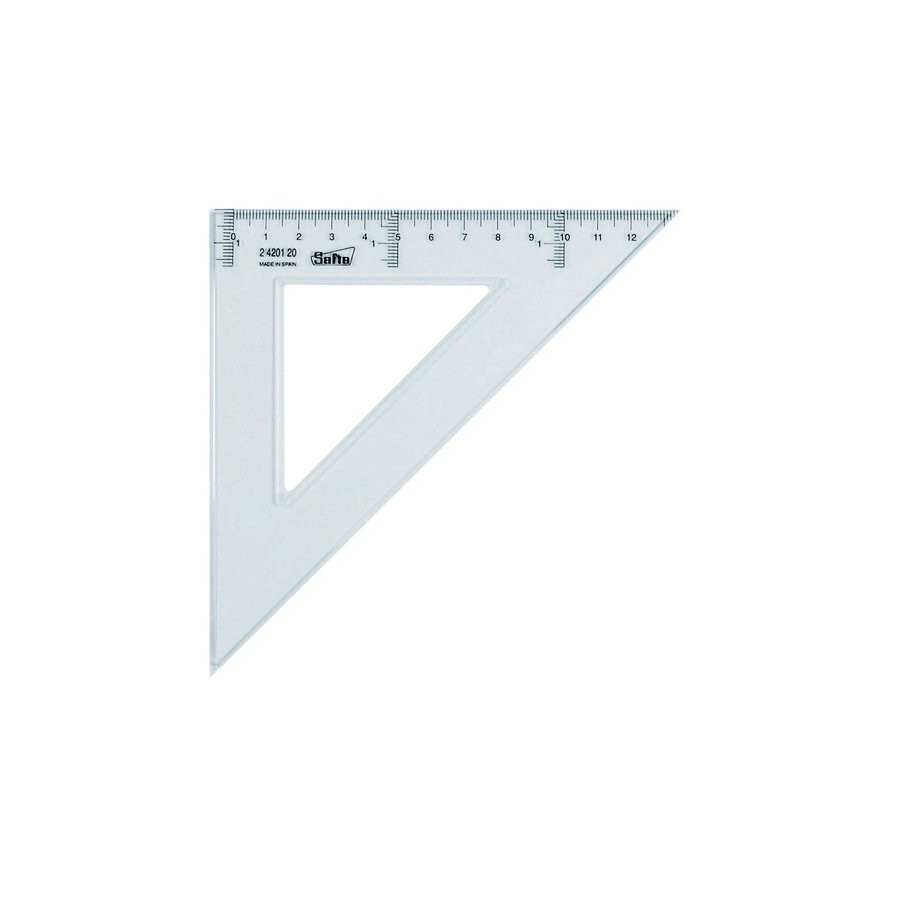 ESCUADRA CRISTAL SAFTA 20 CENTIMETROS