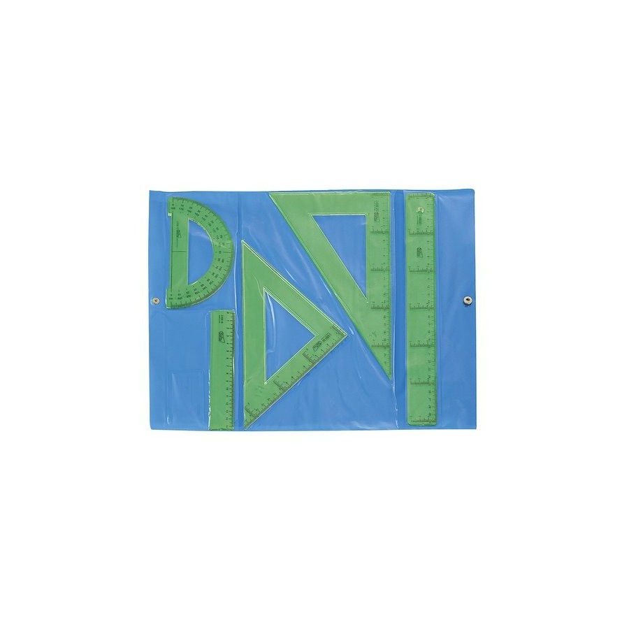 EQUIPO de DIBUJO SAFTA VERDE CON BROCHE