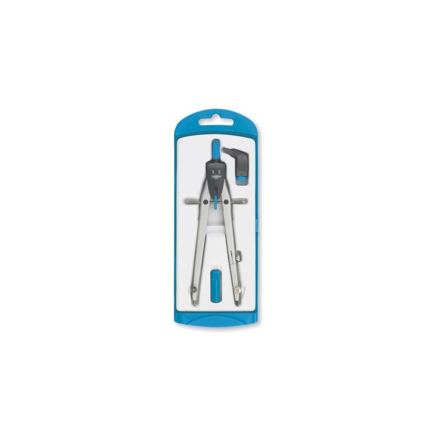 COMPAS FAIBO ESCOLAR MINAS Y ADAPTADOR UNIVERSAL SERIE DISEÑO AZUL