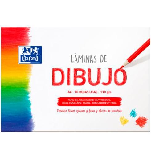 LAMINA de DIBUJO OXFORD 130g PACK de 10 A4 LISO