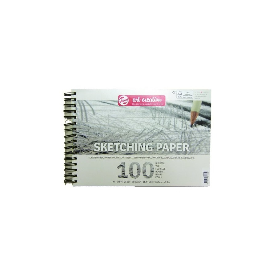 BLOC DE DIBUJO TALENS ART CREATION ESBOZO CON ESPIRAL LISO A4 90g 100h