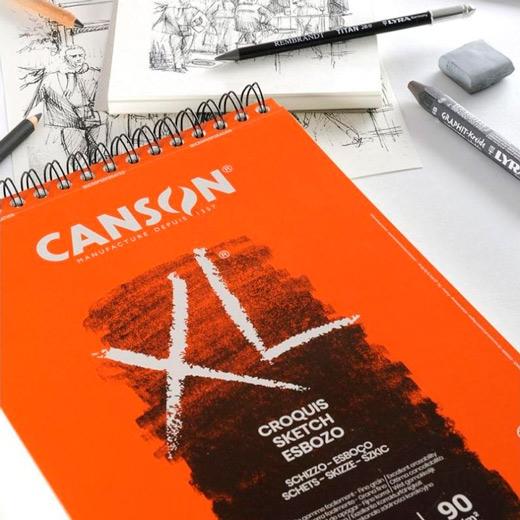 BLOC DE DIBUJO CANSON XL CROQUIS CON ESPIRAL GRANO FINO A4 90g 120h