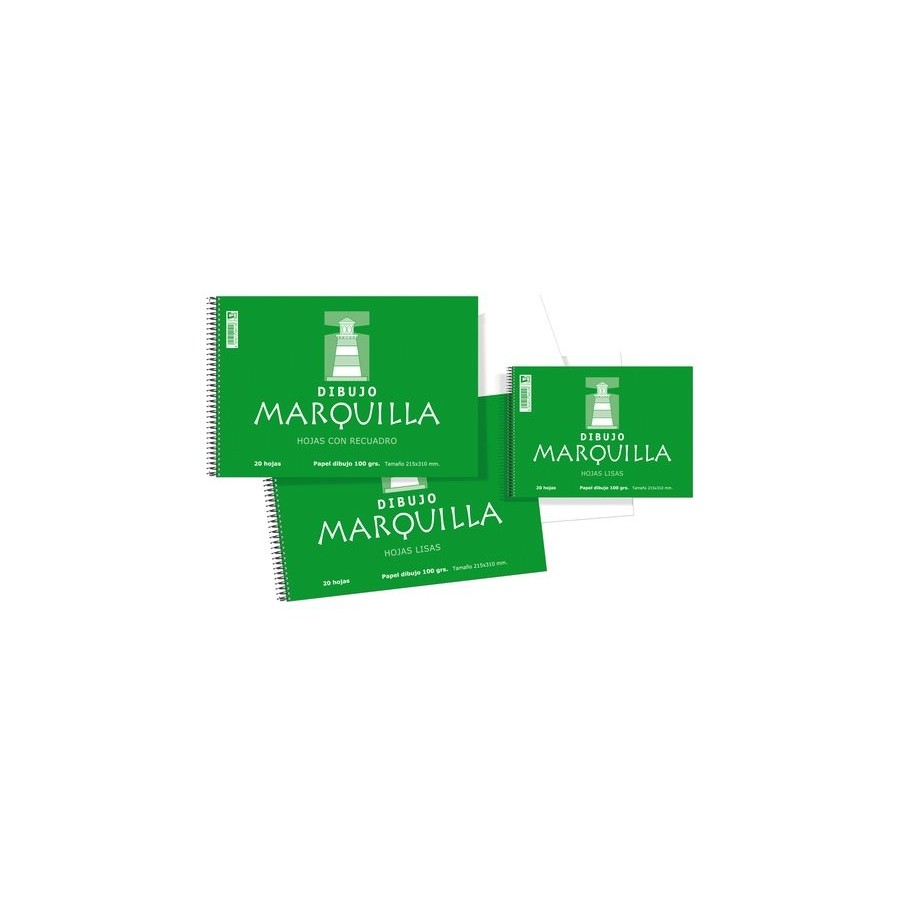 BLOC DE DIBUJO ZORRILLA MARQUILLA CON ESPIRAL LISO con RECUADRO Fº 100g 20h