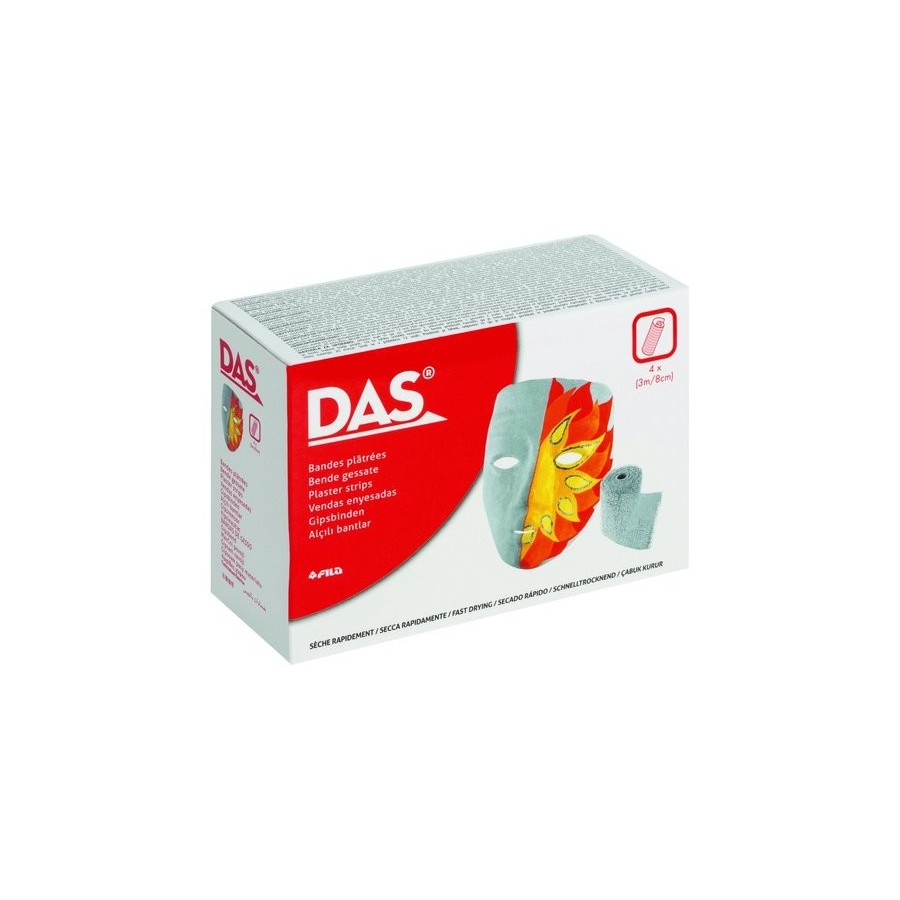 YESO DAS PAQUETE de 4 TIRAS de 3 m x 8 cm
