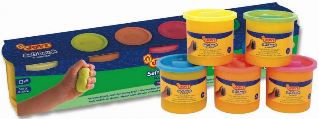 PLASTILINA JOVI BLANDIVER SOFT DOUGH 110 gr. SURTIDOS CAJA DE 5