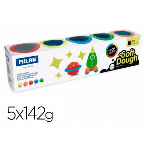 PASTA MODELAR MILAN SOFT DOUGH NEON CAJA de 5 (botes de 142 gr.)