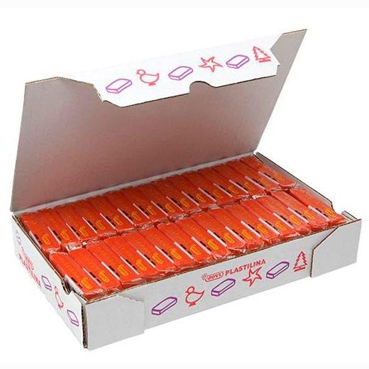 PLASTILINA JOVI 70 PASTILLA 50 gr. NARANJA CAJA DE 30