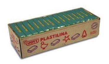 PLASTILINA JOVI 72 PASTILLA 350 gr. VERDE OSCURO CAJA DE 15