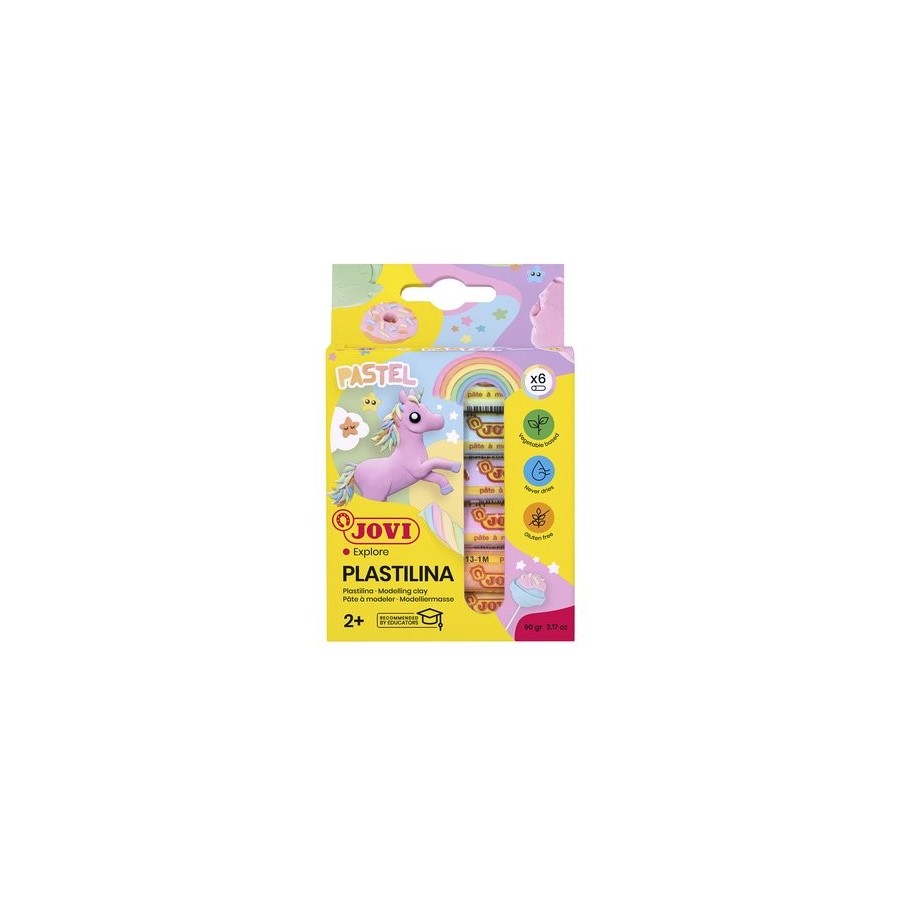 PLASTILINA JOVI 90 PASTEL BARRA 15 gr. ESTUCHE DE 6